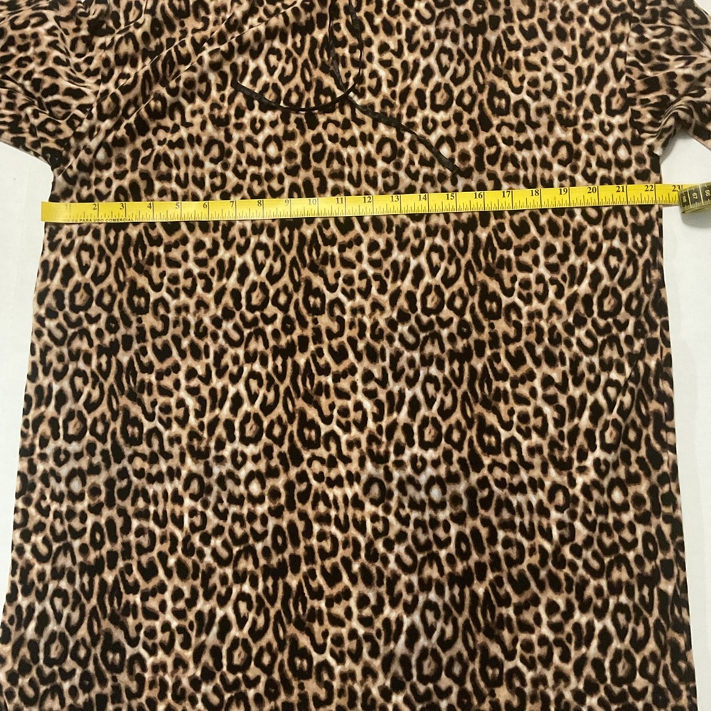 Betsey Johnson Fleece Hoodie Lounge Dress Leopard‎ Print - Picture 4 of 9